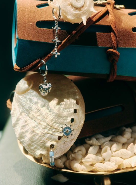 Caribbean Blue Reef Earrings Set