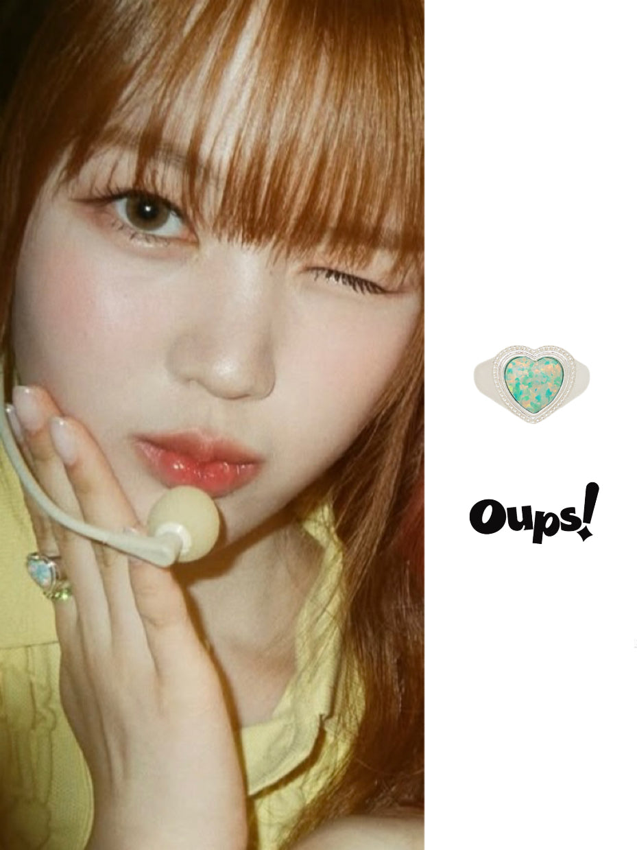 "K-Pop NMIXX KYUJIN & H2H YE-ON's Opal Love Ring "