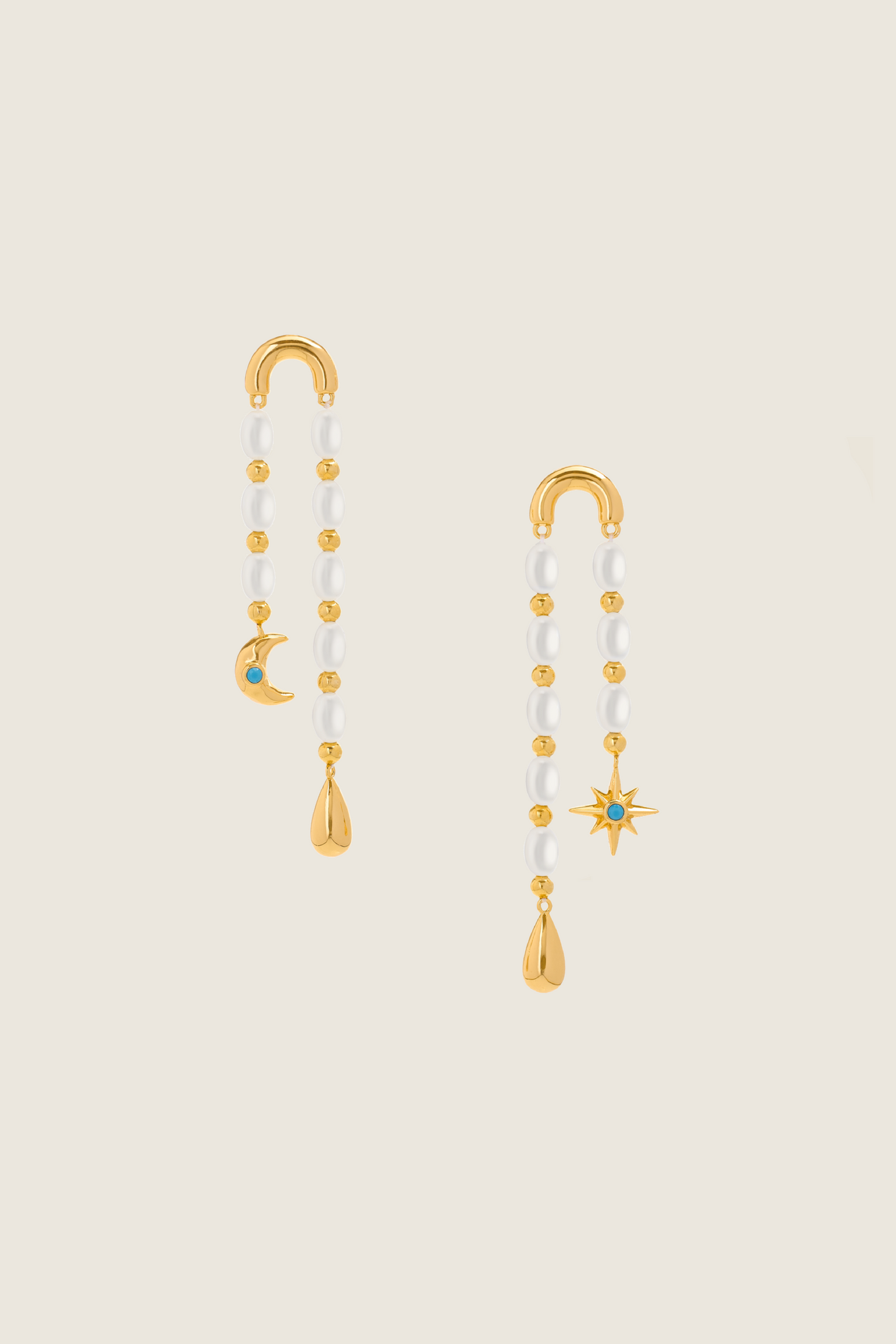 Lyra Constellation Star Map Pearl Earrings