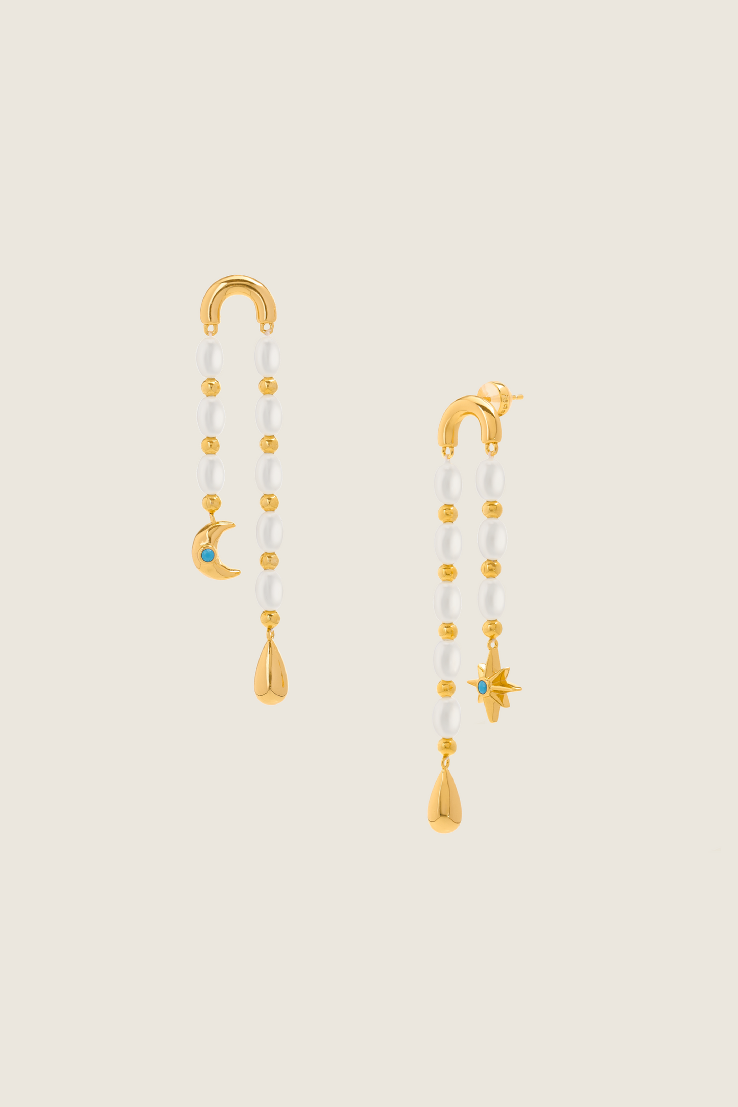 Lyra Constellation Star Map Pearl Earrings