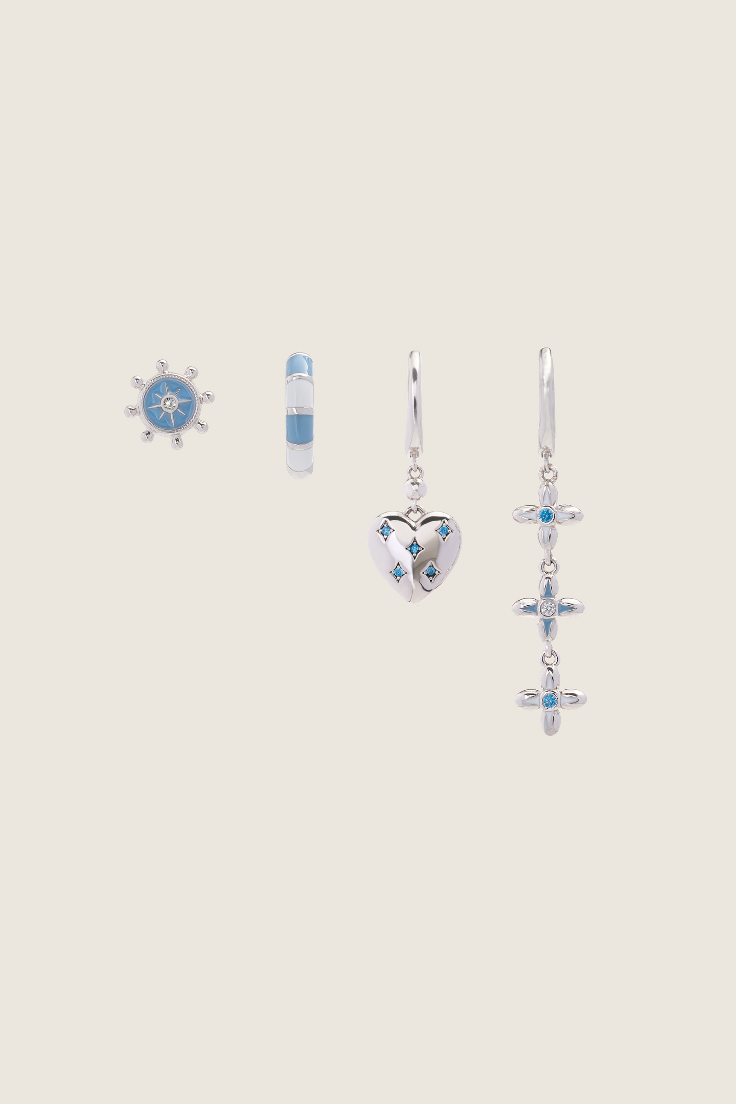 Caribbean Blue Reef Earrings Set