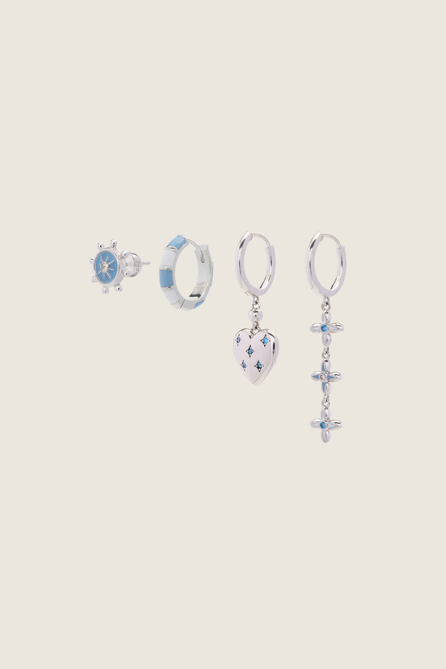 Caribbean Blue Reef Earrings Set
