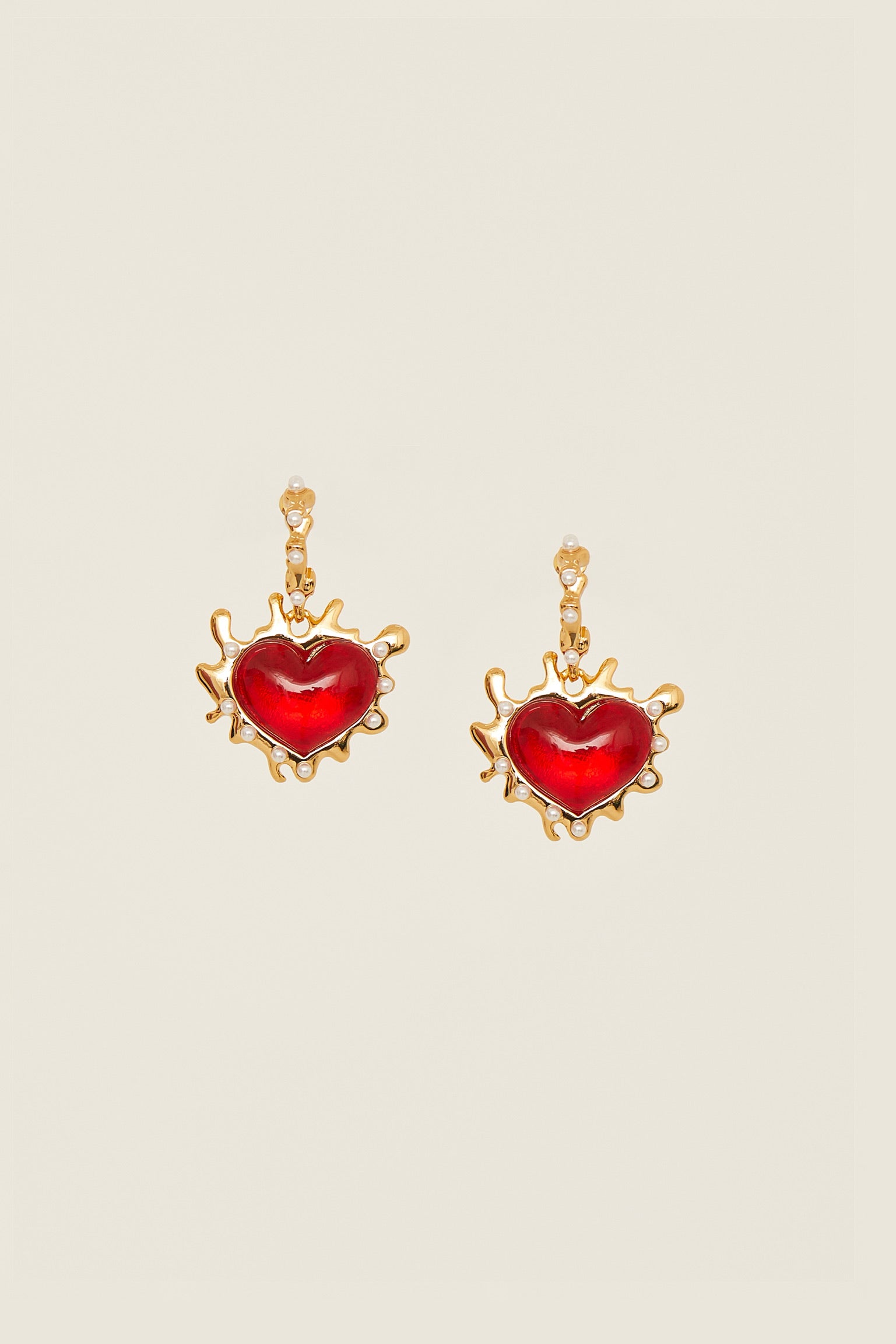 The Burning Love in My Heart Earrings with Two variants.Preorder Red