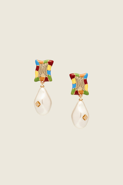 Postmodern Labyrinth Earrings AB