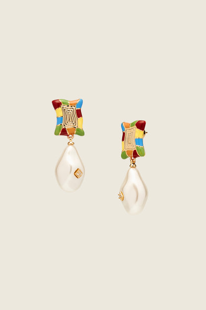 Postmodern Labyrinth Earrings AB