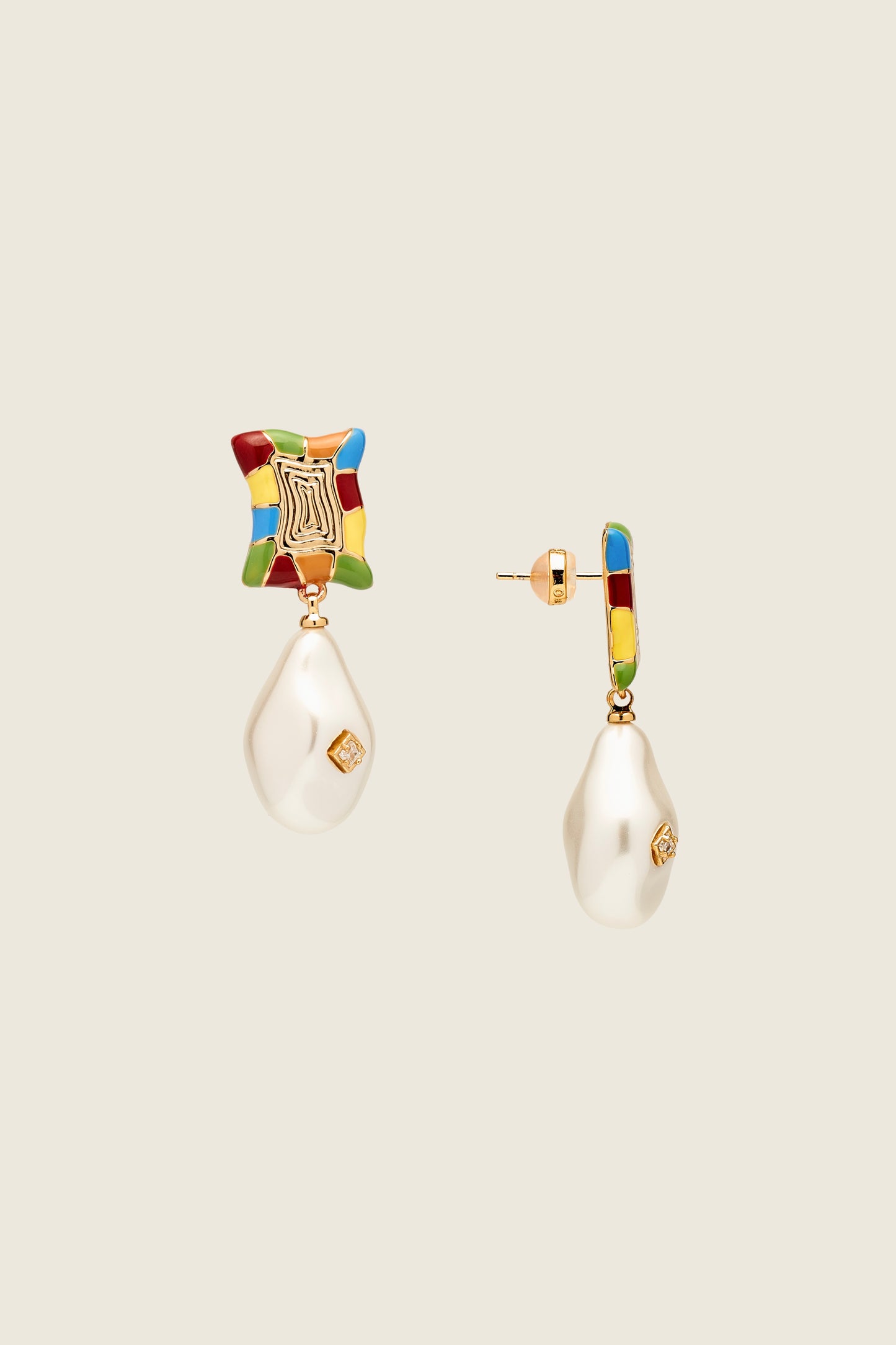 Postmodern Labyrinth Earrings AB