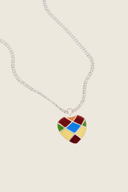 Heart Color Geometry Necklace