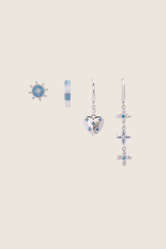 Caribbean Blue Reef Earrings Set