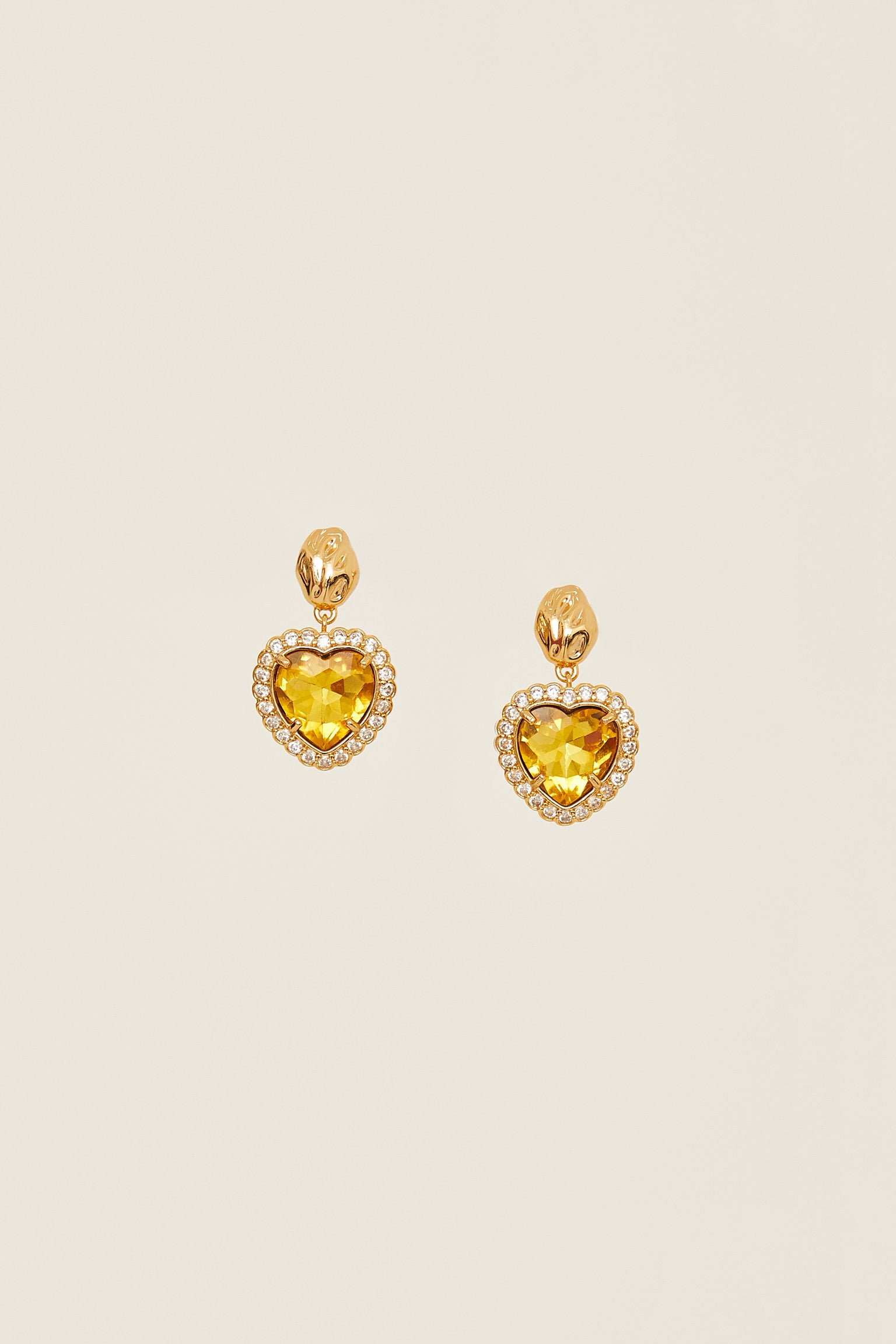 Yellow 2025 heart earrings