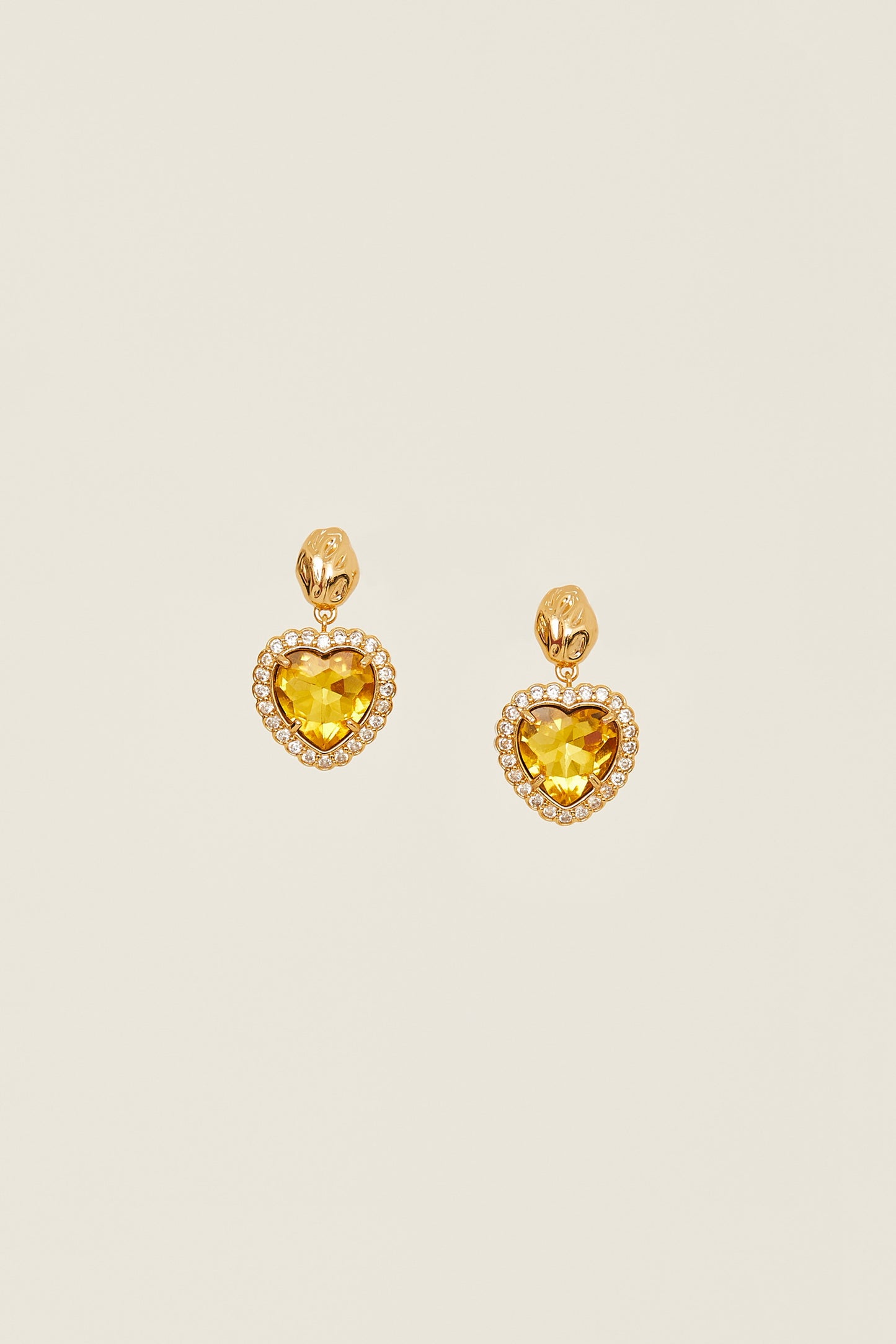 Fortune Yellow Heart Earrings