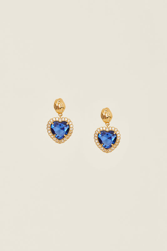 Vivid Blue Heart Earrings