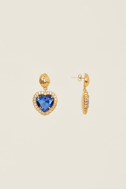 Vivid Blue Heart Earrings