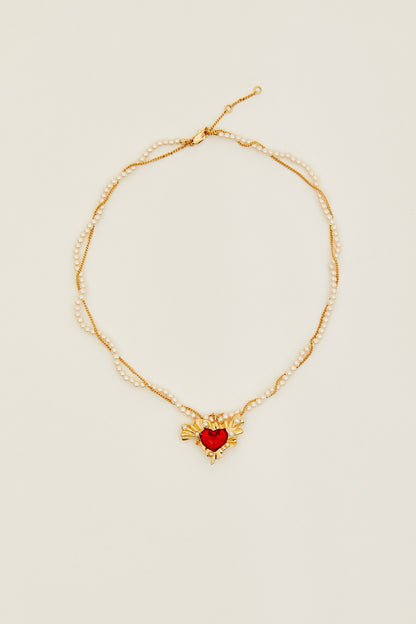 Red Burning Love Heart Necklaces