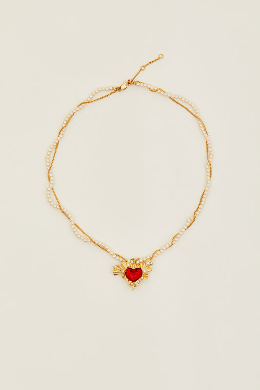 Red Burning Love Heart Necklaces