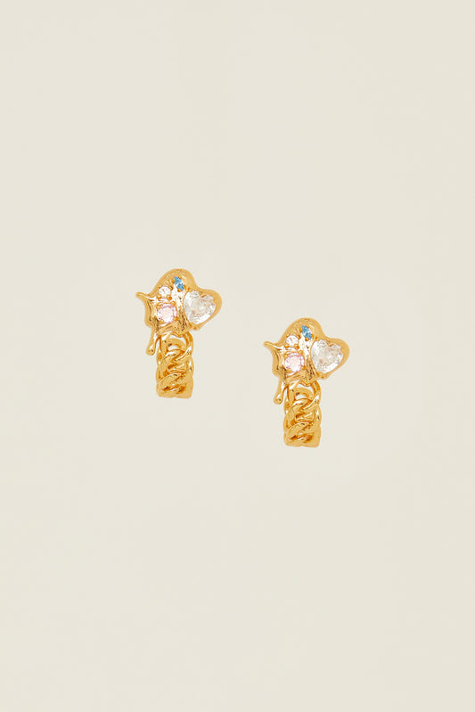 Colored Diamond Braided Earrings